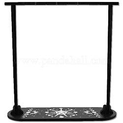 Деревянная хрустальная витрина, черная овальная подставка для кристаллов, стеллаж для хранения маятников в деревенском стиле, ведьма, легко собрать, солнце, 42~288x27.6~80x7 мм