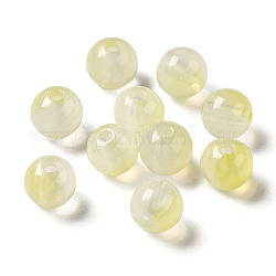 Perles en acrylique transparente, deux tons, ronde, champagne jaune, 7.5x7mm, Trou: 1.8mm, environ: 1900~2000 pcs / 500 g