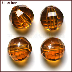 Perles d'imitation cristal autrichien, grade AAA, facette, ronde, verge d'or, 6mm, Trou: 0.7~0.9mm