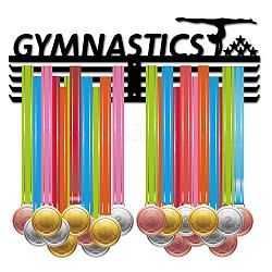 Creatcabin - Colgador de medallas de gimnasia, soporte para medallas deportivas, más de 60 medalla, soporte de hierro, marco de estante para colgar en la pared, para medallista, bailarín, gimnasia, maratón, atleta, regalo de 15.7 x 6 pulgadas