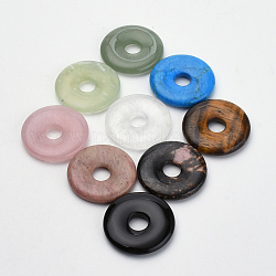 Natürlichen Edelstein-Anhänger, Donut / Pi-Scheibe, Donutbreite: 11mm, 30x5 mm, Bohrung: 8 mm