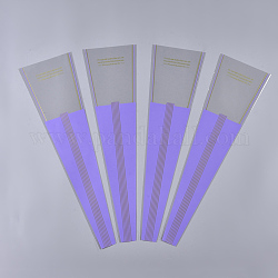 Bolsas de regalo de plástico opp, bolsas de embalaje de una sola flor, bolsa de ramo de flores, patrón de rayas, para el día del maestro, púrpura medio, 45x4~13 cm, 50 PC / bolso