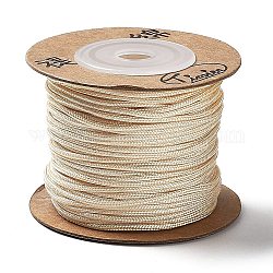 Cordes en nylon, fils de chaîne cordes, ronde, champagne jaune, 1.5mm, environ 27.34 yards (25 m)/rouleau