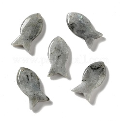 Natur Labradorit Anhänger, Fisch Charme, 39x20x7~7.5 mm, Bohrung: 2.3 mm