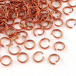 Aluminum Wire Open Jump Rings, Orange Red, 18 Gauge, 8x1.0mm, about 18000pcs/1000g
