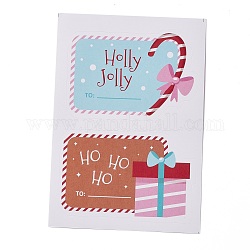 Самоклеющиеся наклейки на рождественскую тему, для праздничных декоративных подарков, красочный, 128x92x0.2 мм, наклейка: 57x82 мм, 2шт / лист