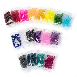 18 farbige transparente Glasperlen, für die Herstellung von Perlenschmuck, matt, Runde, Mischfarbe, 6 mm, Bohrung: 1.3~1.6 mm, über 50pcs / Farbe, 18 Farben, 900 Stück / Set