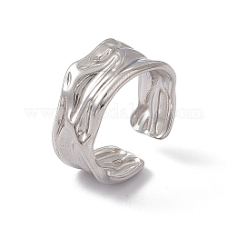 304 anillo de puño abierto de onda torcida de acero inoxidable para mujer, color acero inoxidable, nosotros tamaño 7 1/4 (17.5 mm)