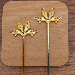 Bâtonnets à cheveux en alliage de fleurs, recherche, serti d'émail et de perles, avec des boucles, or, 115mm