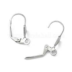 304 Stainless Steel Leverback Earring Findings, with Loop, Stainless Steel Color, 19x9.5mm, Hole: 1.6mm