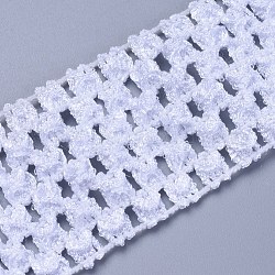 Elastischer Spitzenbesatz, Polyesterband, weiß, 40x1.5 mm, 10 m / Rolle