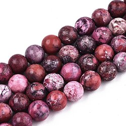 Natürliche amerikanische türkisfarbene Perlenstränge, gefärbt und erhitzt, Runde, Kamelie, 6 mm, Bohrung: 1 mm, ca. 59~60 Stk. / Strang, 15-1/8 Zoll (38.5 cm)