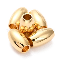Messing Perlen, langlebig plattiert, Oval, echtes 24k vergoldet, 8x5 mm, Bohrung: 2 mm
