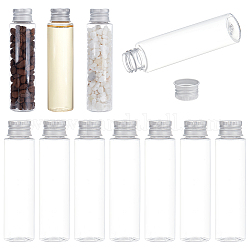 Plastic & Aluminum Cap Bottles, for Essential Oils, Perfumes, Lotions, Clear, 2.75x10.6cm, Capacity: 50ml(1.69fl. oz)