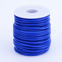 Полая труба ПВХ трубчатый синтетический каучуковый шнур, обернутый круглый белой пластиковой катушке, синие, 2 мм, отверстие : 1 мм, около 54.68 ярда (50 м) / рулон