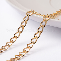 Ion Plating(IP) 304 Stainless Steel Twisted Chain Curb Chains, Unwelded, with Spool, Golden, 6x4x0.8mm, about 32.8 Feet(10m)/roll