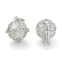 Латунные полые круглые подвески, для ожерелья, без никеля , платина, 28x28.5x24 мм, отверстие : 9x3.5 мм, внутренний: 20.5 mm