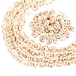 Brins de perles de howlite naturelles arricraft, tête de bouddha, 11.5x12x8mm, Trou: 0.8mm, Environ 35 pcs/chapelet, 15.75 pouce (40 cm), 5 brins / boîte