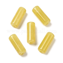 Transparente Acryl Perlen, Kolumne, Gelb, 18x7 mm, Bohrung: 2.5 mm, ca. 787 Stk. / 500 g