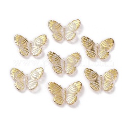 Pendentifs en acrylique transparent , papillon, verge d'or, 23x30x2.5mm, Trou: 1.2x1mm, environ 500 pcs/500 g