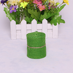 Spitzen Leinenrollen, Jute Bänder für Handwerksherstellung, lime green, 60 mm, 2 m / Rolle