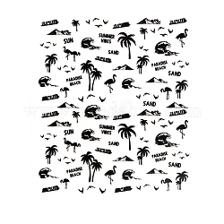 3d черные переводные наклейки переводные картинки, самоклеящийся, аксессуары для слайдера для кончиков ногтей своими руками, пляжная тема шаблон, 90x77 мм