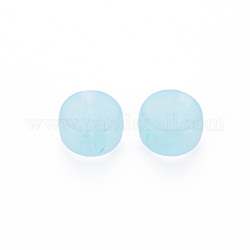 Perles en acrylique transparente, teinte, plat rond, lumière bleu ciel, 8.5x5.5mm, Trou: 2.5mm, environ 1774 pcs/500 g