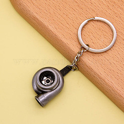 Porte-clés pendentif en alliage, avec porte-clés, turbocompresseur, argent antique, 1 cm