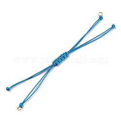 Pulsera trenzada de poliéster encerado coreano, con los anillos del salto de hierro, para hacer pulseras de eslabones ajustables, azul dodger, longitud de un solo cable: 5-1/2 pulgada (14 cm)