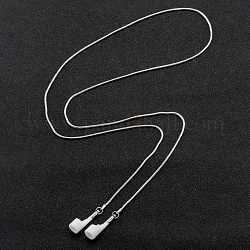Kabelloser Headset-Halter, Anti-Lost-Gurt Messing runde Schlangenkettenhalsketten für Outdoor-Sport, Platin Farbe, 29.72 Zoll (75.5 cm)