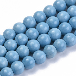 Natürliche Achat Perlen Stränge, gefärbt, Runde, Deep-Sky-blau, 8 mm, Bohrung: 1 mm, ca. 55 Stk. / Strang, 15.7 Zoll