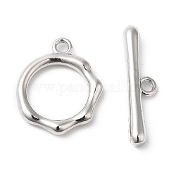 Cierres de palanca de latón, anillo, Platino real plateado, anillo: 16x13x2 mm, agujero: 1.6 mm, bar: 20x5x2 mm, agujero: 1.6 mm