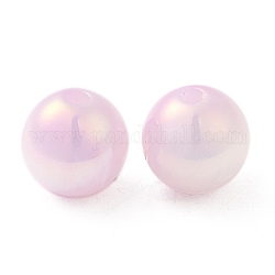 Perles de résine opaques irisées, perles de bonbons, ronde, chardon, 10x9.5mm, Trou: 1.8mm