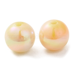 Perline in plastica abs iridescente, tondo, navajo bianco, 12x11.5mm, Foro: 2 mm