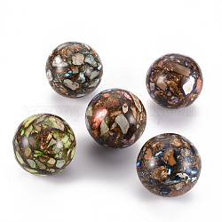 Zusammengesetzte Perlen aus natürlichem Bronzit und synthetischem imperialem Jaspis, kein Loch / ungekratzt, Runde, gefärbt, 40 mm