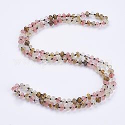 Bracciali in pelle naturale con anguria naturale perline multiuso, tre-quattro anelli di braccialetti, abaco, 37.4 pollice (95 cm)