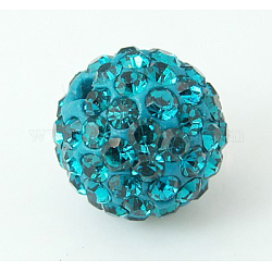 Polymer Ton Strass Perlen, pflastern Discokugel-Korn, Klasse A, Hälfte gebohrt, Runde, Blau Zirkonia, pp9 (1.5 mm), 1.6 mm, Bohrung: 6 mm