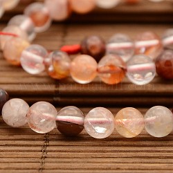 Fili di perle rotonde di quarzo ematoide naturale, quarzo ferruginoso, 6mm, Foro: 1 mm, circa 64pcs/filo, 14.9 pollice
