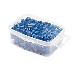 1 caja 5mm hama beads pe diy fusibles recambios para niños, tubo, azul oscuro, 5x5mm, agujero: 3 mm, aproximamente 500 unidades / caja