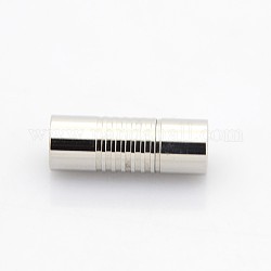 Column 304 Stainless Steel Magnetic Clasps, Stainless Steel Color, 21x8mm, Hole: 6mm
