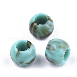 Perline acrilico, stile gemstone imitato, rondelle, turchese scuro, 11.5x9.5mm, Foro: 5.5 mm, circa 760pcs/500g
