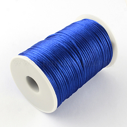 Cordons polyester, bleu, 2mm, environ 98.42 yards (90 m)/rouleau