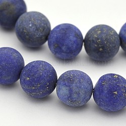 Lapis lazuli naturelles perles rondes brins, mat, teinte, 4mm, Trou: 0.5mm, Environ 95 pcs/chapelet, 15.3 pouce