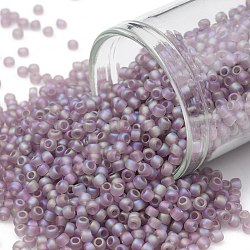 TOHO Round Seed Beads, Japanese Seed Beads, (166F) Transparent AB Frost Light Amethyst, 11/0, 2.2mm, Hole: 0.8mm, about 5555pcs/50g