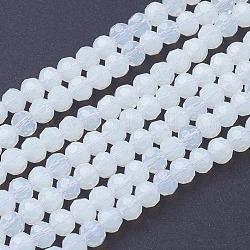 Perlas facetadas cuentas de perlas opales, 4mm, agujero: 1 mm, aproximamente 88~90 pcs / cadena, 28~30 cm