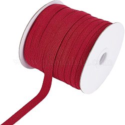Rubans en coton sergé, rubans à chevrons, pour la couture d'artisanat, rouge foncé, 3/8 pouce (10 mm) x0.84 mm, environ 80yards / rouleau (73.15m / rouleau)