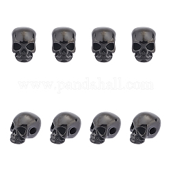 Unicraftale 8 pcs perles de crâne en bronze à canon perles de tête de crâne en acier inoxydable style de crâne rétro trou de 2 mm perles d'espacement de crâne en métal pour la fabrication de bijoux