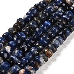 Chapelets de perles en sodalite naturelle, pépites, pierre roulée, 4~9x8~11.5x7~10mm, Trou: 1mm, Environ 54~58 pcs/chapelet, 15.12~15.35 pouce (38.4~39 cm)