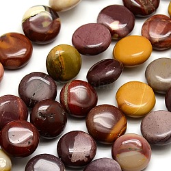 Flat Round Natural Mookaite Beads Strands, 15x7mm, Hole: 1mm, about 27pcs/strand, 15.7 inch