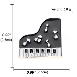 Musikinstrument-Emaille-Pins, Legierungsbrosche für Rucksackkleidung, Klavier, 25x25 mm